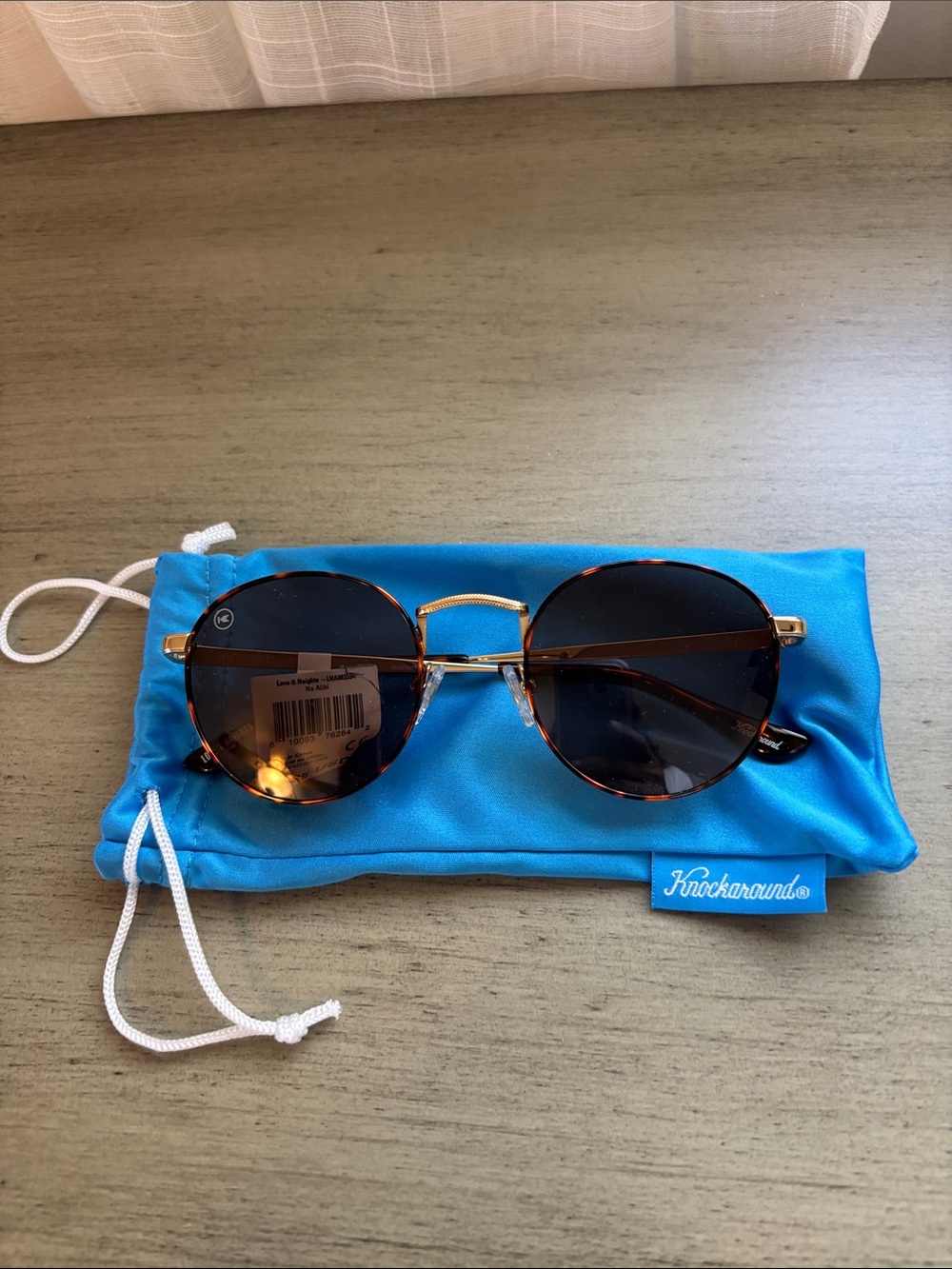 “KNOCKAROUND”   BRAND NEW WITH TAGS Tortoiseshell Sunglasses with Gold Frames - Picture 5 of 5